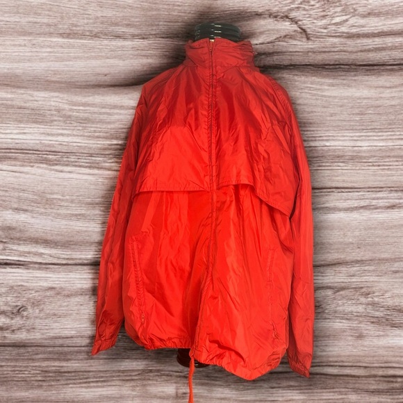 Vintage 80s Woolrich Teton Red Full Zip Rain coat - perfect condition! Womens L - Picture 3 of 6